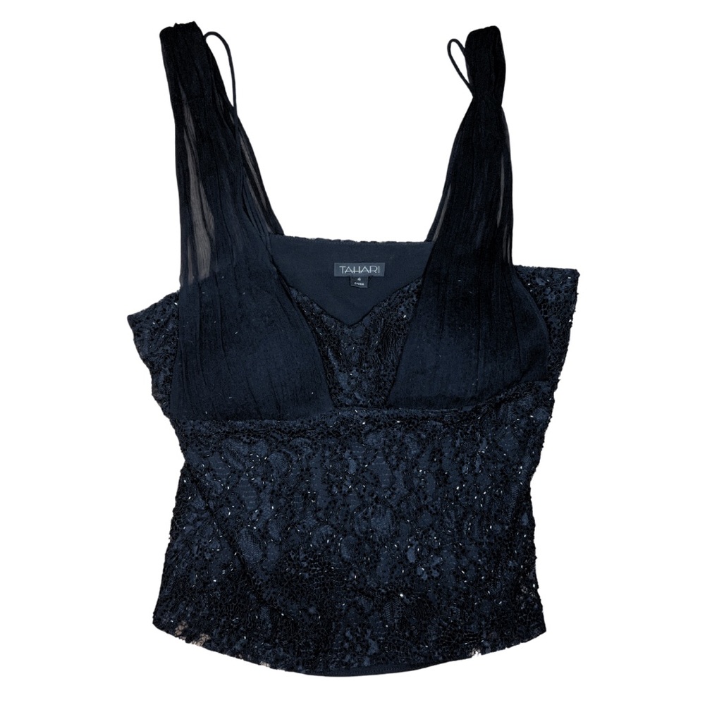 Tahari Black Women’s Top with Sparkled Decals